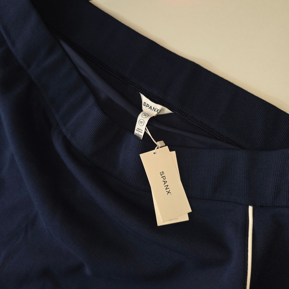 SPANX Women's Skort 3X Timeless Navy Blue White Piping NWT NEW 21414R